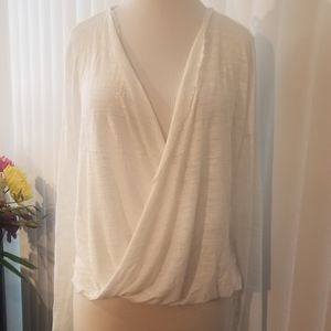 White House Black Market size xl white wrap top.